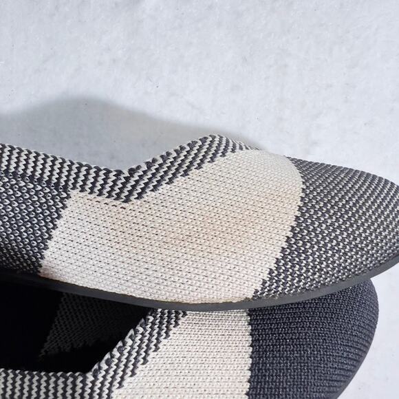 Rothy's Captoe Comfort Ballet Flats W8.5 Black White Plaid Check NO INSOLES - Picture 4 of 8